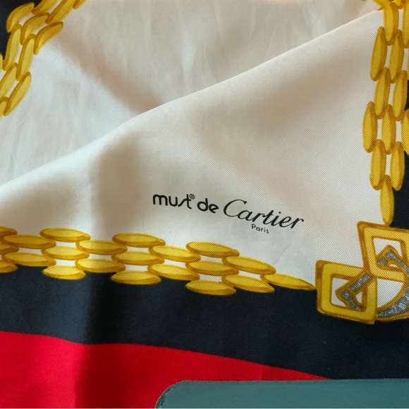 100% silk Cartier scarf 35X35” - Picture 2 of 3